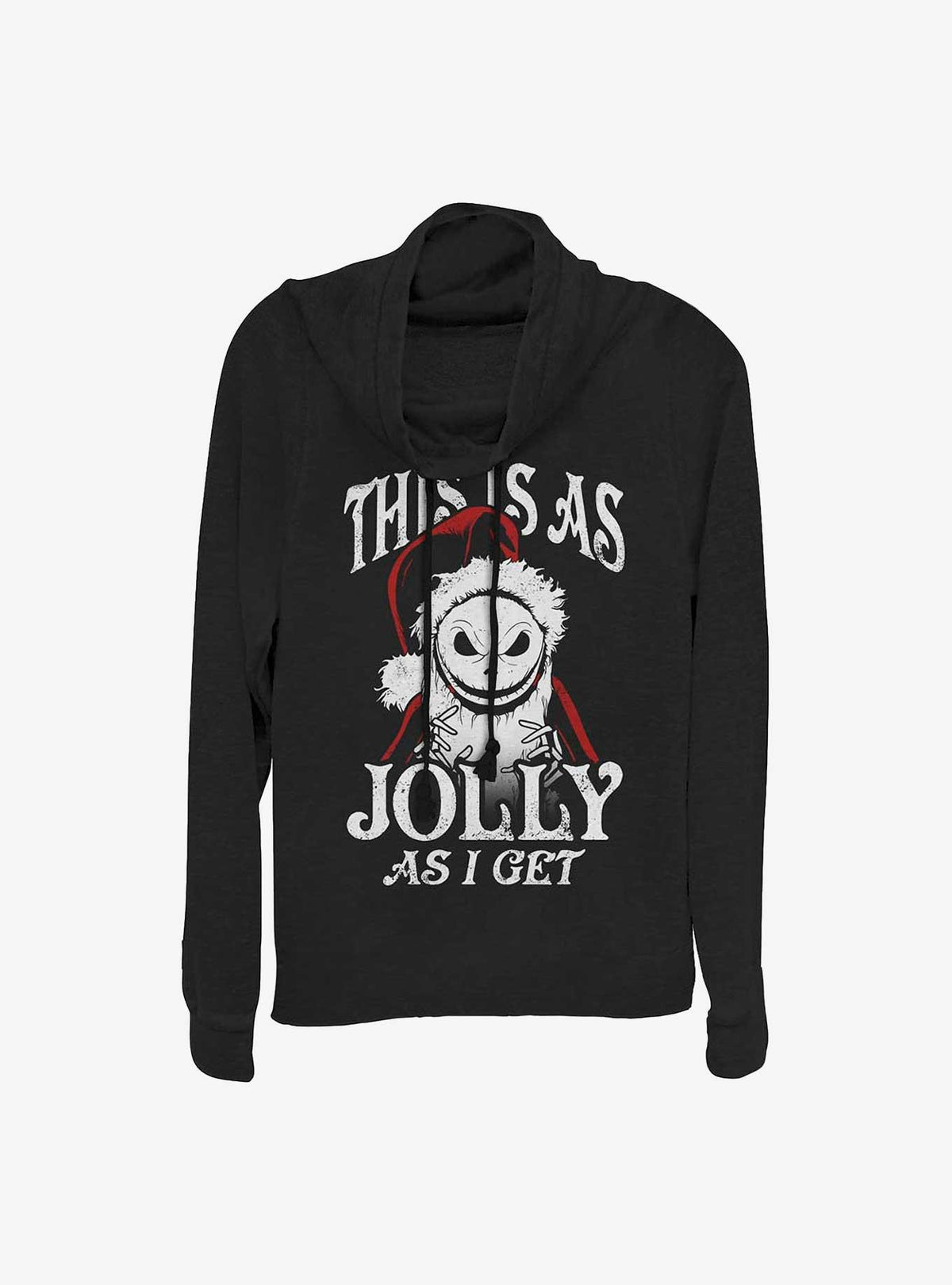spooky holiday This Is As Jolly As I Get Santa Jack Cowlneck Long-Sleeve Girls T-Shirt