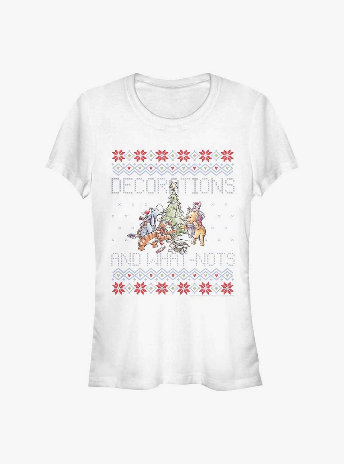 Winnie The Pooh Decorations And What-Nots Ugly Christmas Girls T-Shirt
