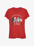 space adventure Christmas Droids Girls T-Shirt