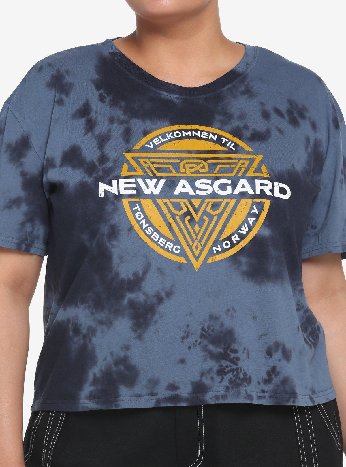 Her Universe Thor Love And Thunder New Asgard Blue Wash Girls Crop T-Shirt Plus Size