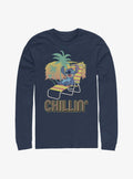 island alien duo cute blue alien Chillin Long-Sleeve T-Shirt
