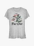 island alien duo Far Out cute blue alien Girls T-Shirt 2