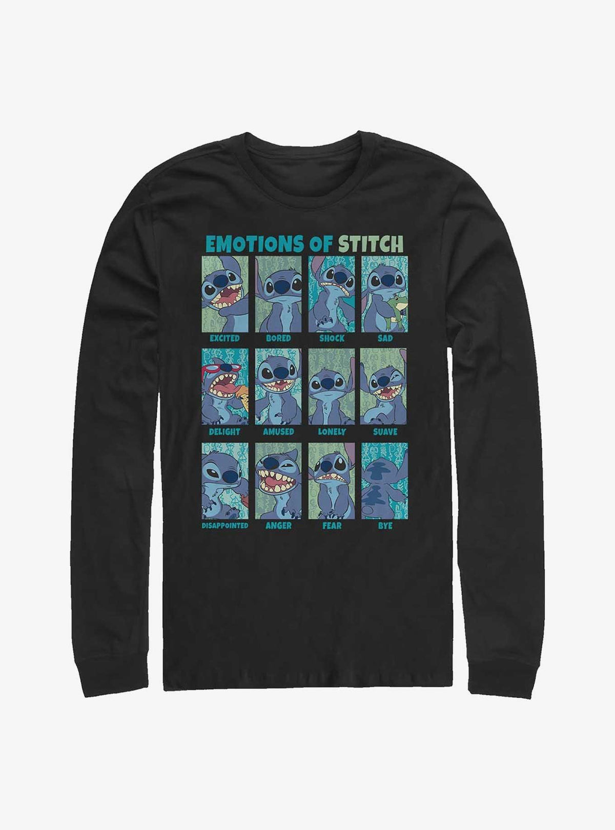 island alien duo Emotions Of cute blue alien Long-Sleeve T-Shirt