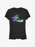 island alien duo DJ cute blue alien Girls T-Shirt