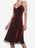 Burgundy Velvet Slip Midi Dress 2