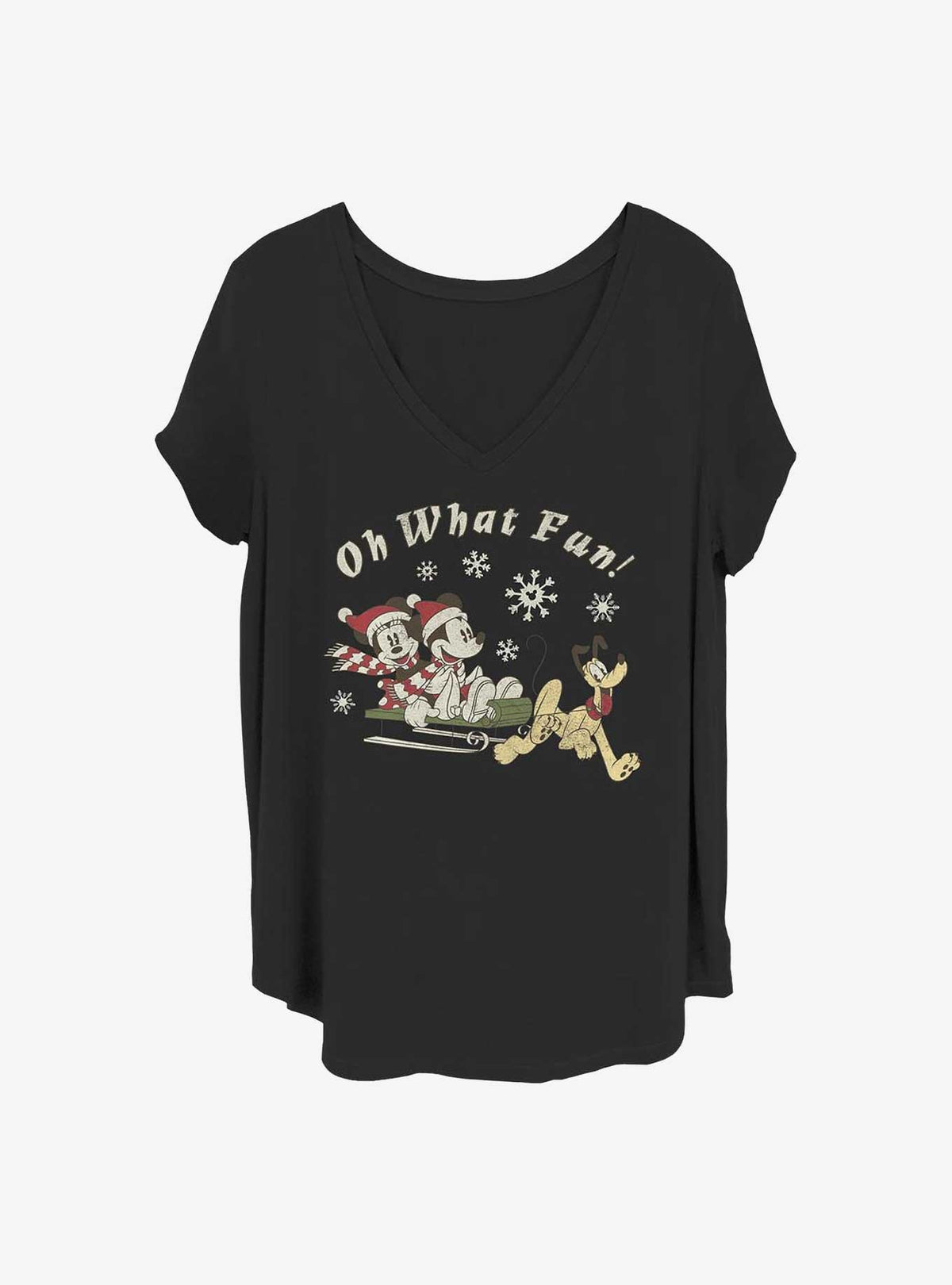 Mickey Mouse Minnie Mouse Holiday Oh What Fun Girls T-Shirt Plus Size