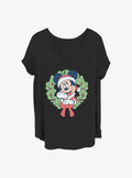 Mickey Mouse Mickey Christmas Wreath Girls T-Shirt Plus Size
