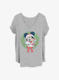 Mickey Mouse Mickey Christmas Wreath Girls T-Shirt Plus Size 2