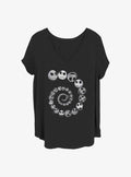 spooky holiday Jack Emotions Spiral Girls T-Shirt Plus Size
