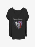 spooky holiday Jack Sally Together Forever Girls T-Shirt Plus Size