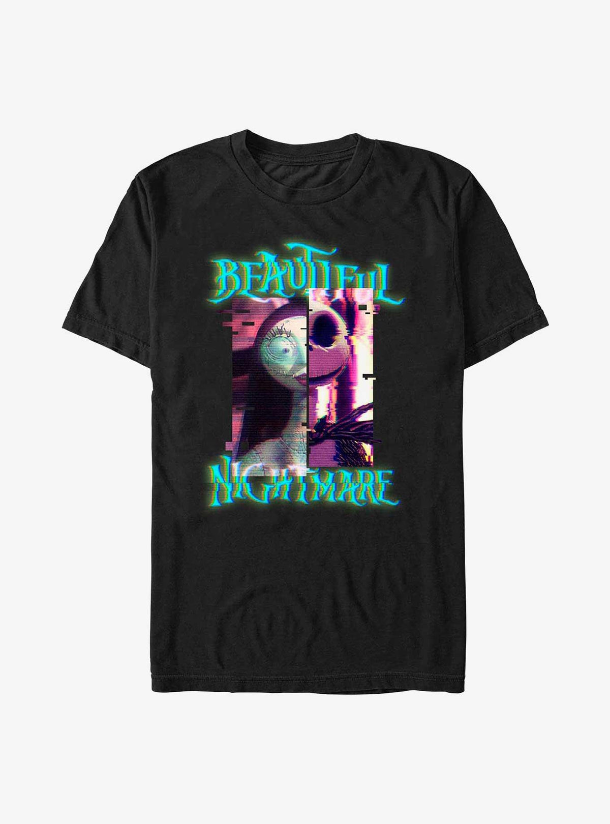 spooky holiday Jack Sally Glitchy Beautiful Nightmare T-Shirt