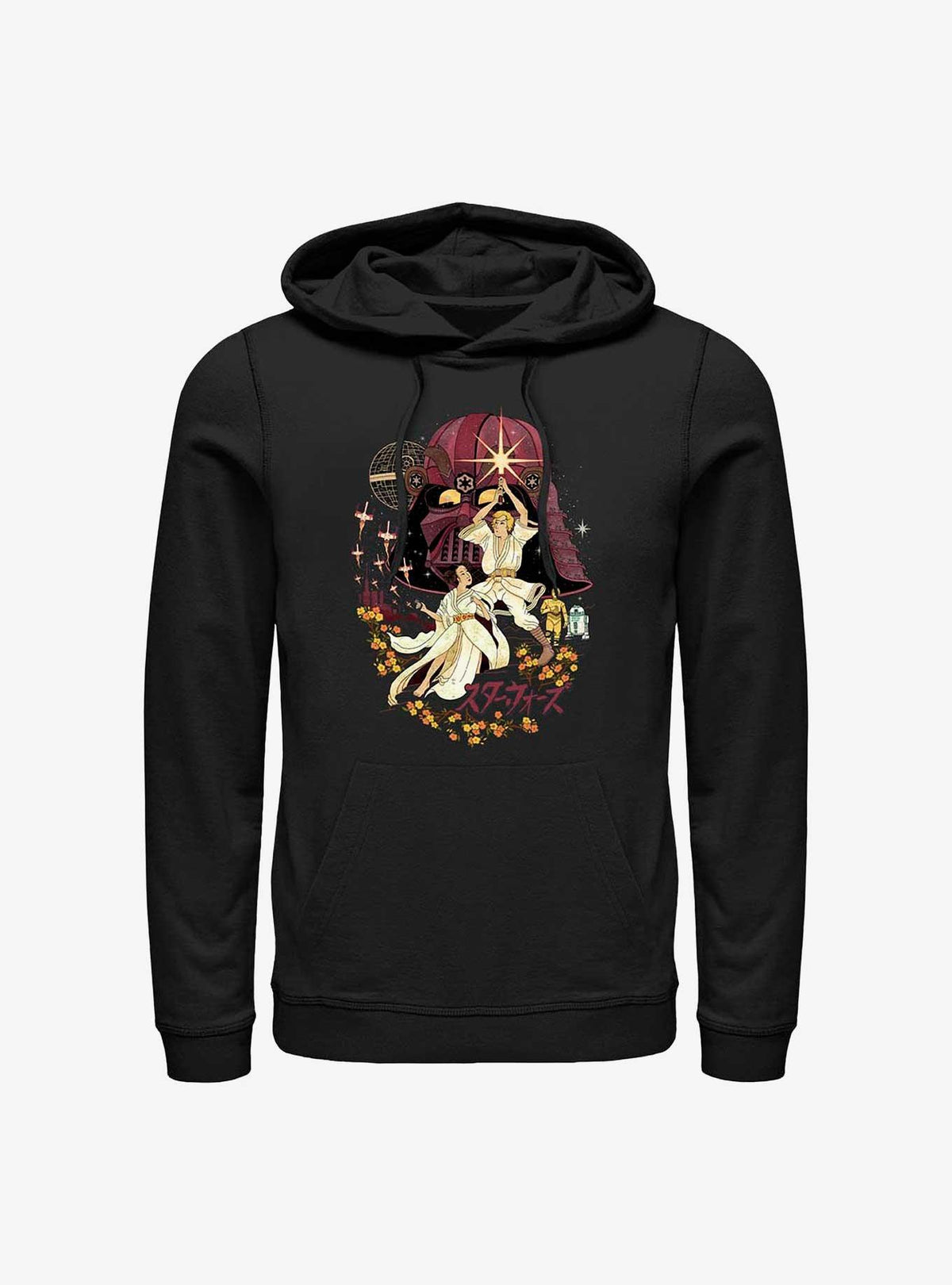 space adventure Japanese Painting Style Luke and Leia Hoodie