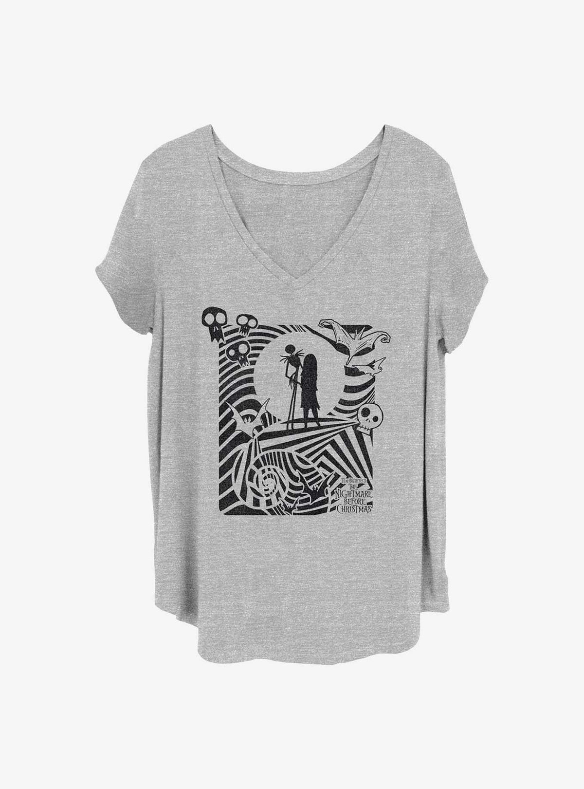 spooky holiday Jack and Sally Girls T-Shirt Plus Size