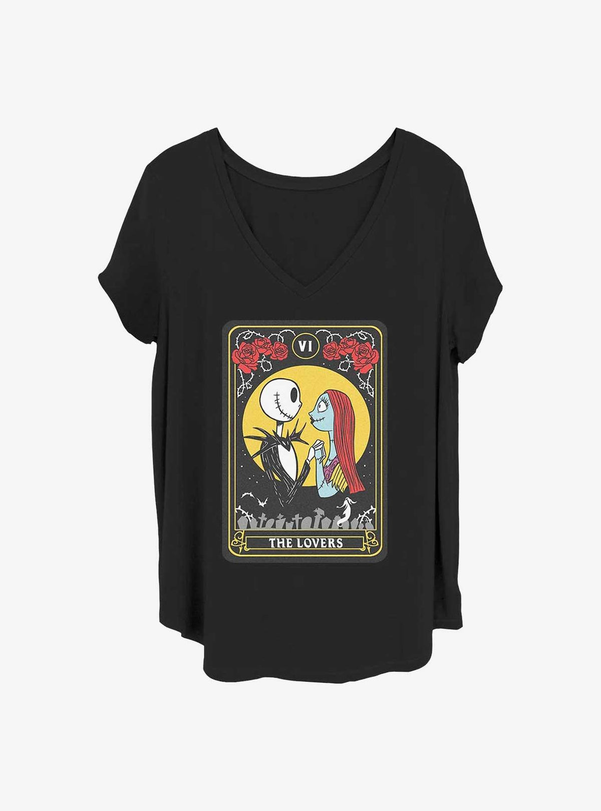 spooky holiday Jack Sally The Lovers Tarot Girls T-Shirt Plus Size