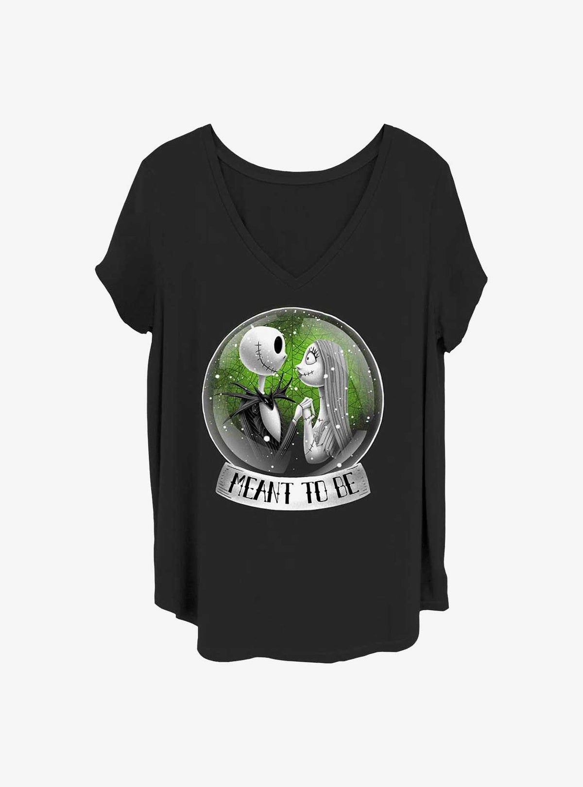 spooky holiday Jack And Sally Snow Globe Girls T-Shirt Plus Size