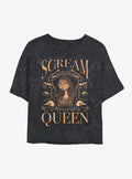 spooky holiday Sally Scream Queen Mineral Wash Crop Girls T-Shirt