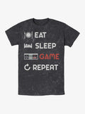 Nintendo Eat Sleep Game Repeat Mineral Wash T-Shirt