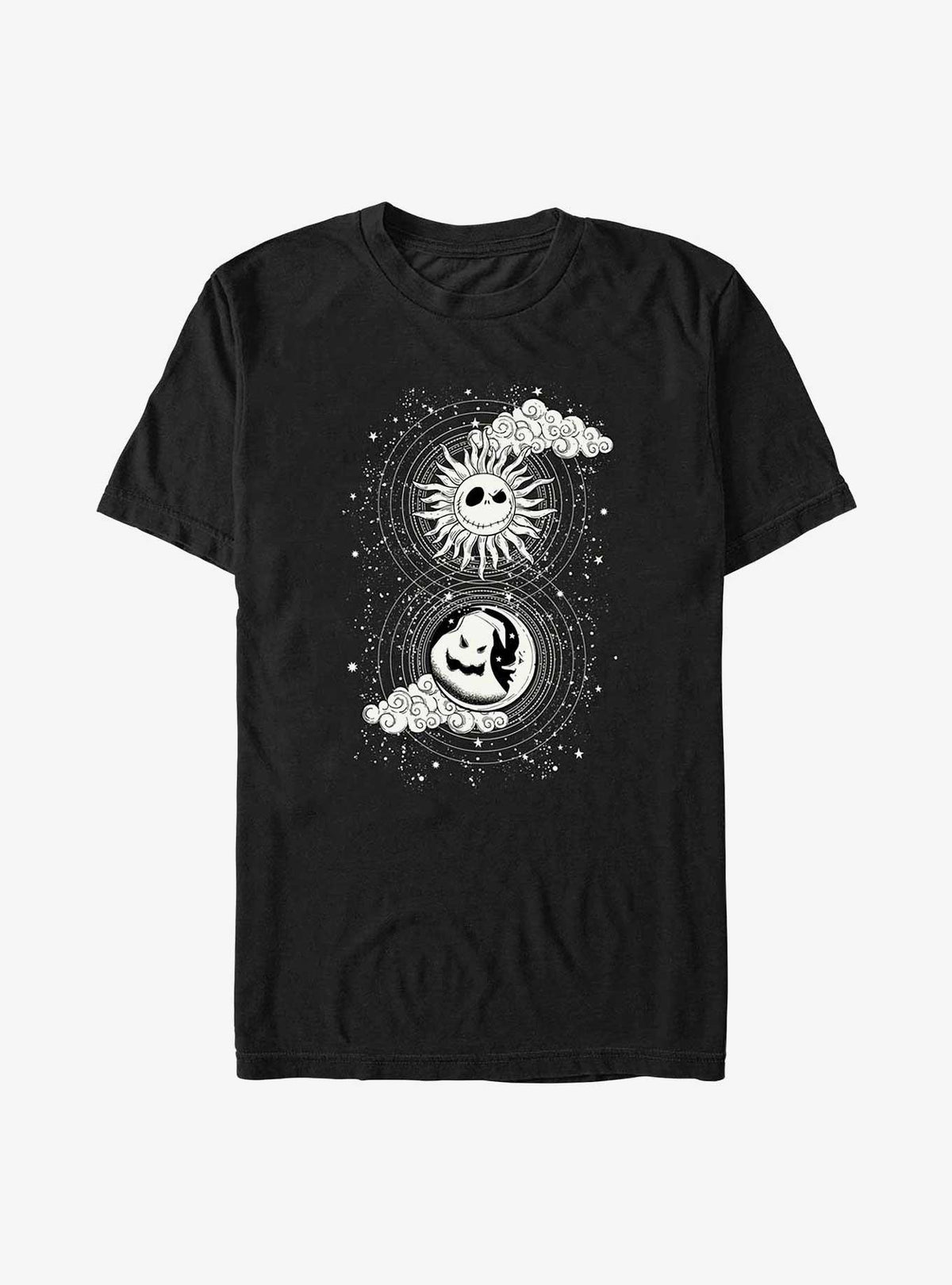 spooky holiday Jack and Oogie Celestial Clouds T-Shirt