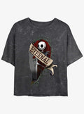 spooky holiday Jack Eternally Mineral Wash Girls Crop T-Shirt