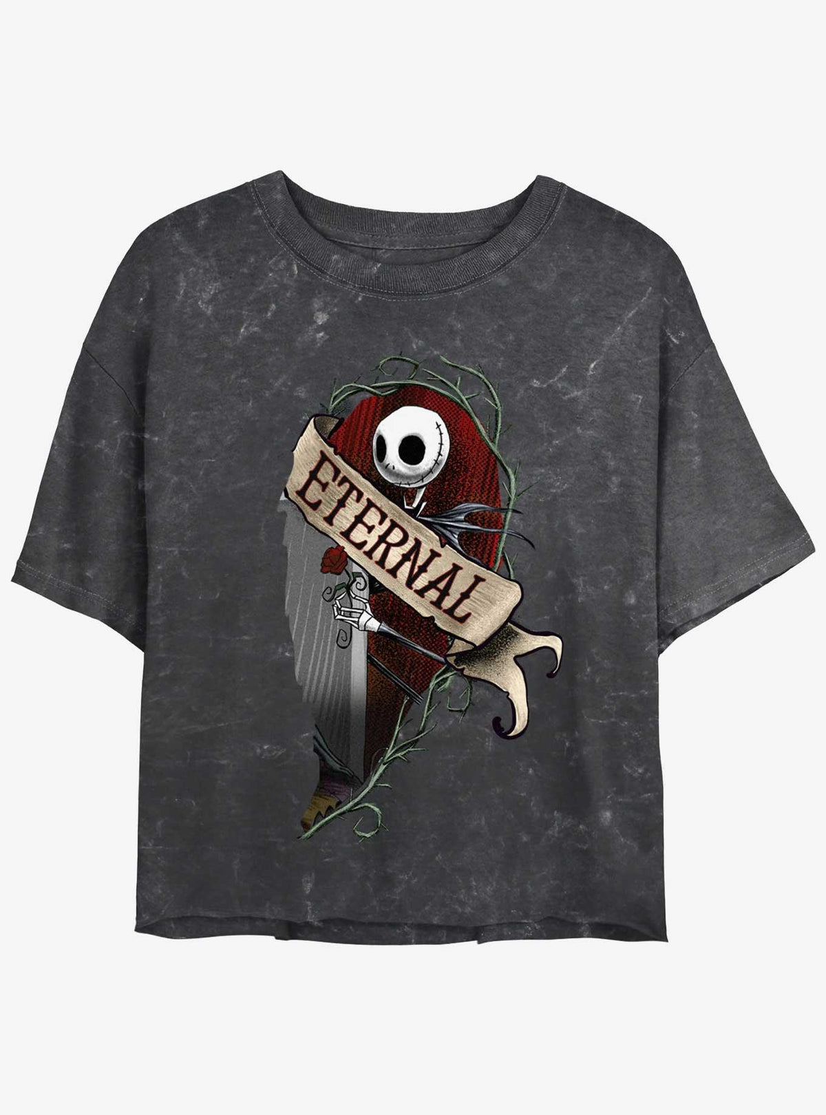 spooky holiday Jack Eternally Mineral Wash Girls Crop T-Shirt