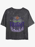 spooky holiday King of Fright Mineral Wash Girls Crop T-Shirt