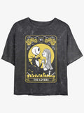 spooky holiday Jack Sally The Lovers Tarot Mineral Wash Girls Crop T-Shirt