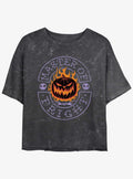 spooky holiday Master of Fright Mineral Wash Girls Crop T-Shirt