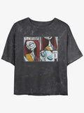 spooky holiday Sally Comic Mineral Wash Girls Crop T-Shirt