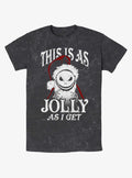 spooky holiday Jolly Santa Jack Mineral Wash T-Shirt
