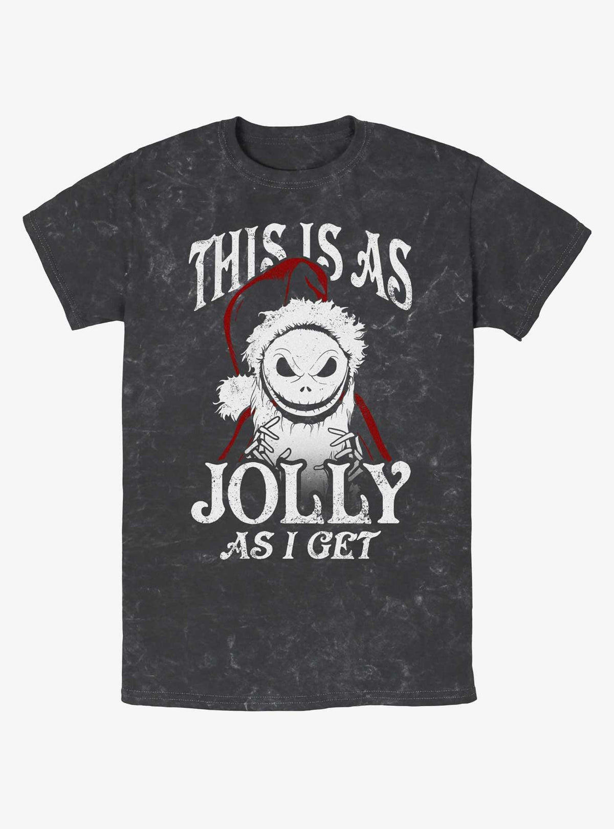 spooky holiday Jolly Santa Jack Mineral Wash T-Shirt