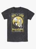 spooky holiday Jack Sally The Lovers Tarot Card Mineral Wash T-Shirt