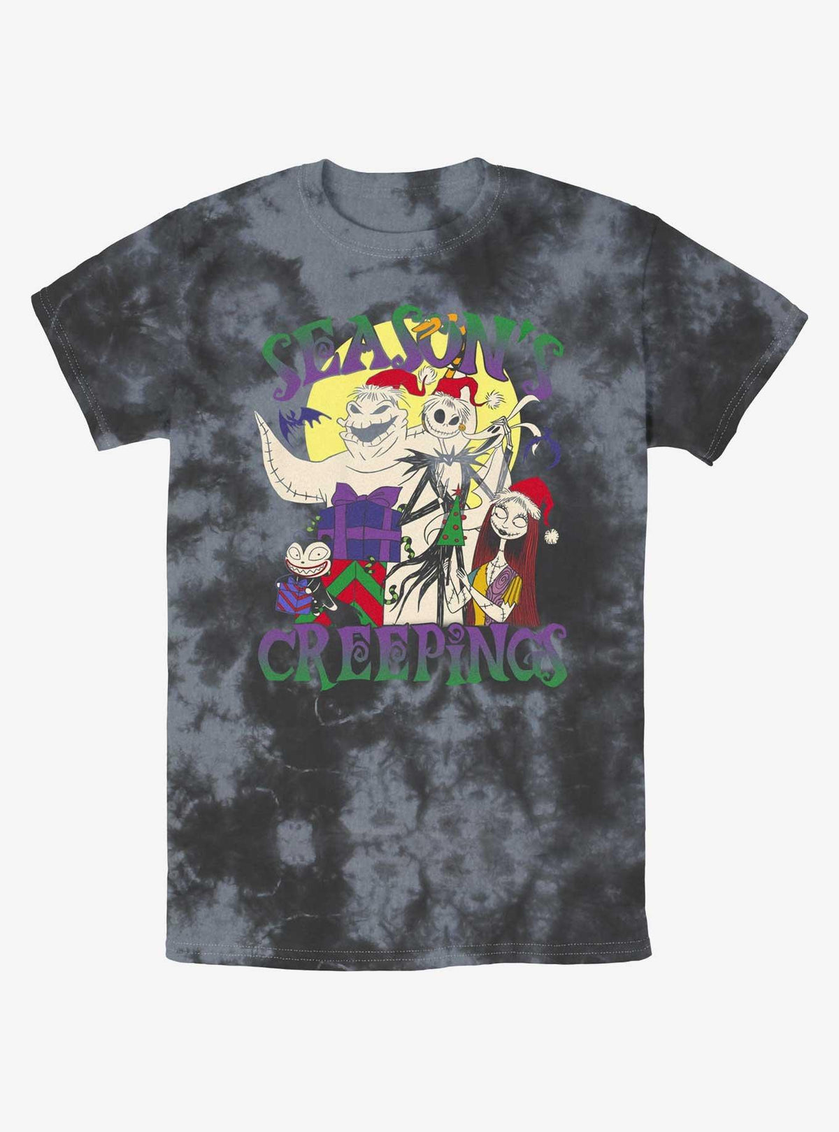 spooky holiday Season's Creepings Oogie Jack Sally Tie-Dye T-Shirt
