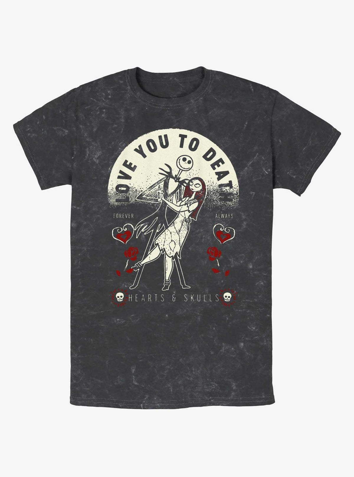 spooky holiday Jack Sally Love You To Death Mineral Wash T-Shirt