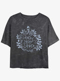 spooky holiday Deadly Night Shade Mineral Wash Girls Crop T-Shirt 2