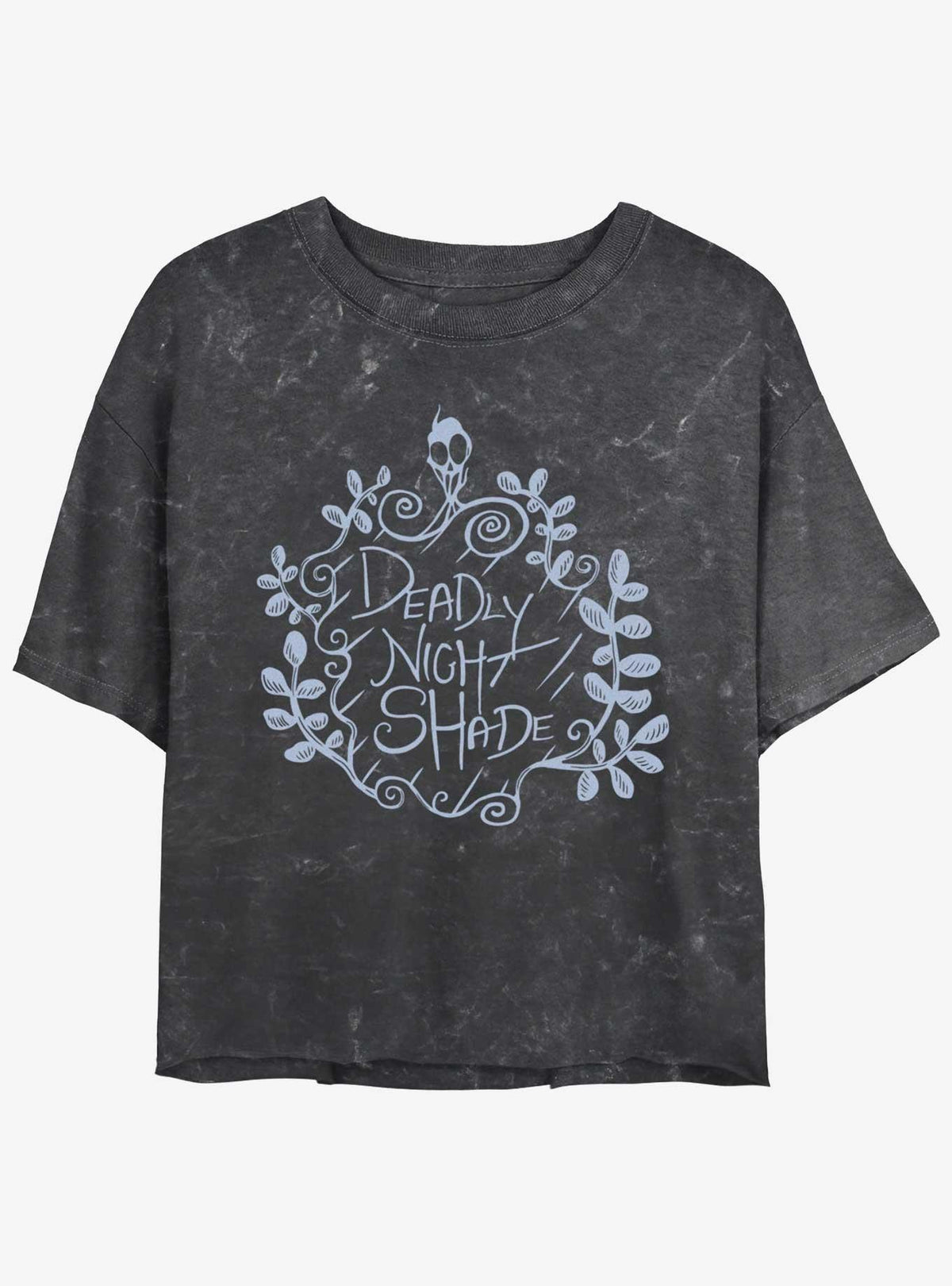 spooky holiday Deadly Night Shade Mineral Wash Girls Crop T-Shirt 2