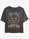 spooky holiday Hail Jack The Pumpkin King Mineral Wash Girls Crop T-Shirt