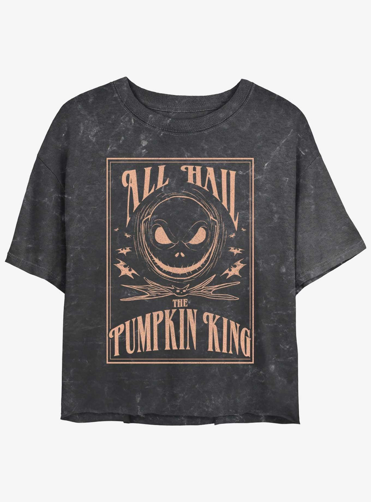 spooky holiday Hail Jack The Pumpkin King Mineral Wash Girls Crop T-Shirt
