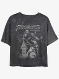 spooky holiday Jack and Boogie Mineral Wash Girls Crop T-Shirt