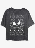 spooky holiday Jack Spooky Icons Mineral Wash Girls Crop T-Shirt