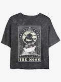 spooky holiday Oogie Boogie The Moon Tarot Card Mineral Wash Girls Crop T-Shirt