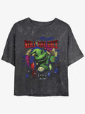 spooky holiday Oogie Dice Mineral Wash Girls Crop T-Shirt