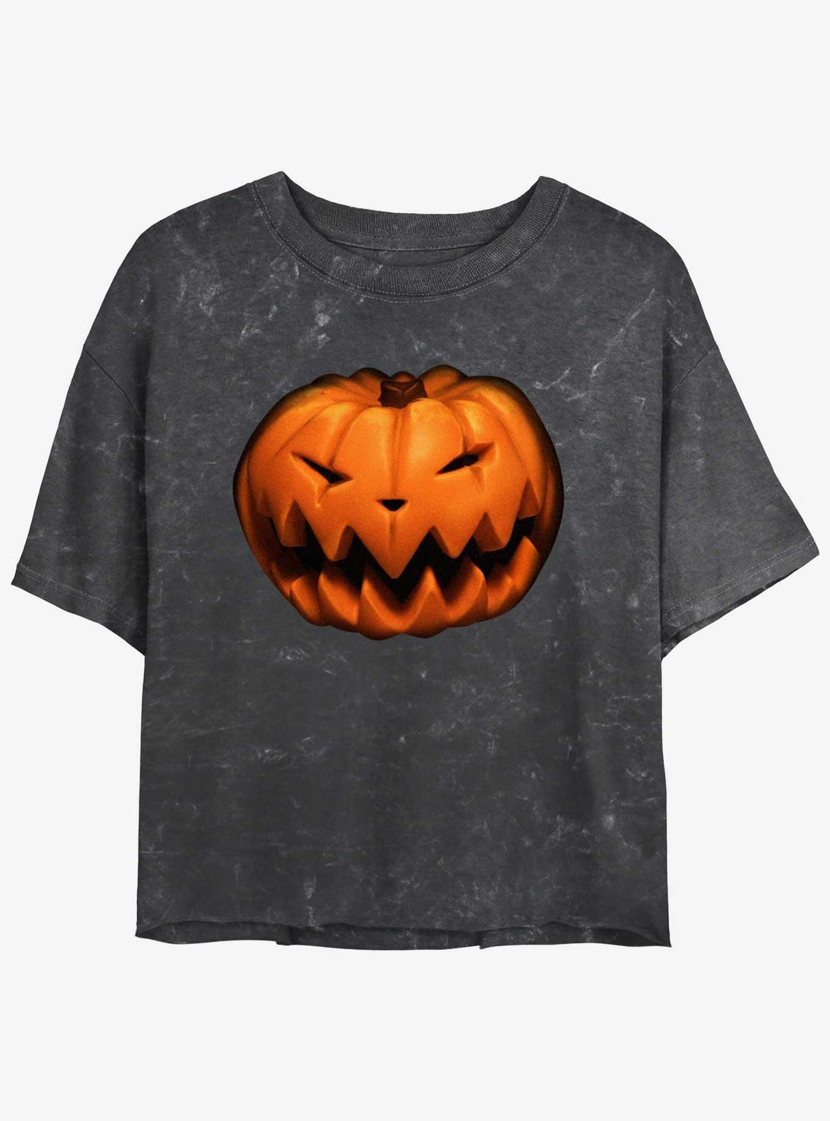 spooky holiday Pumpkin King Mineral Wash Girls Crop T-Shirt