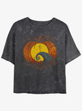 spooky holiday Pumpkin King Lament Mineral Wash Girls Crop T-Shirt