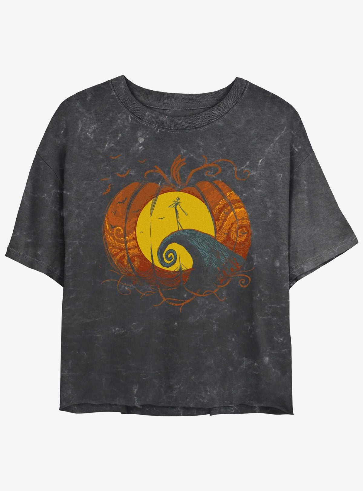 spooky holiday Pumpkin King Lament Mineral Wash Girls Crop T-Shirt