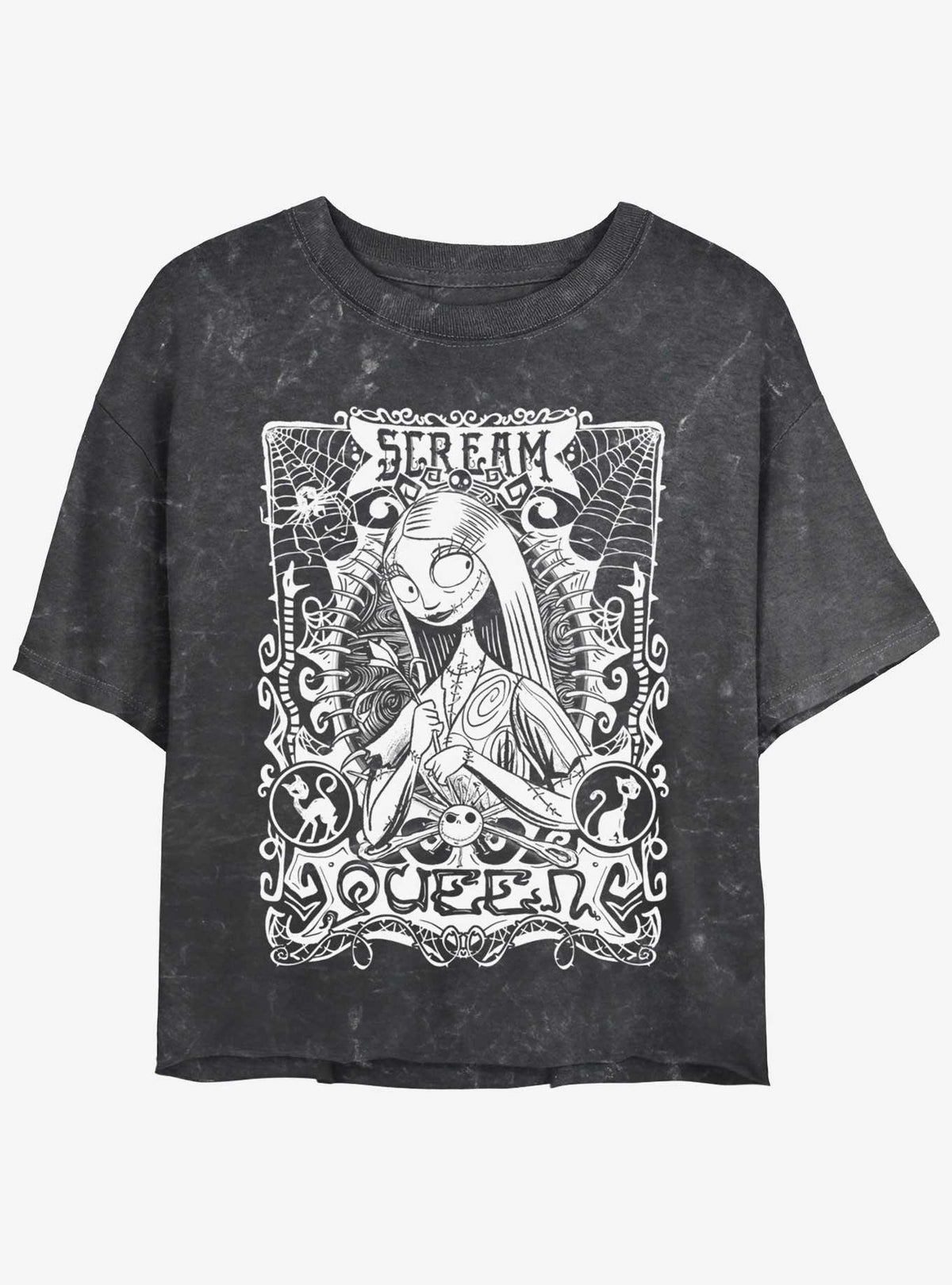 spooky holiday Sally Scream Queen Mineral Wash Girls Crop T-Shirt