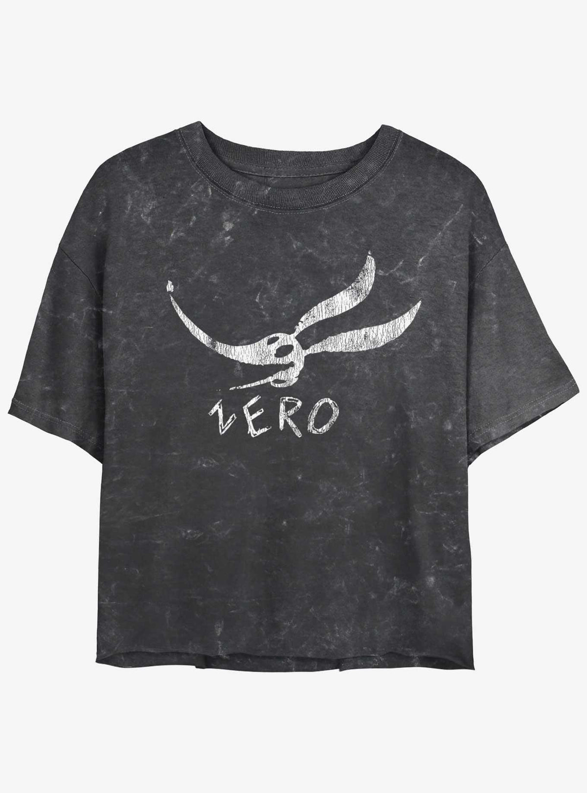 spooky holiday Zero Face Mineral Wash Girls Crop T-Shirt