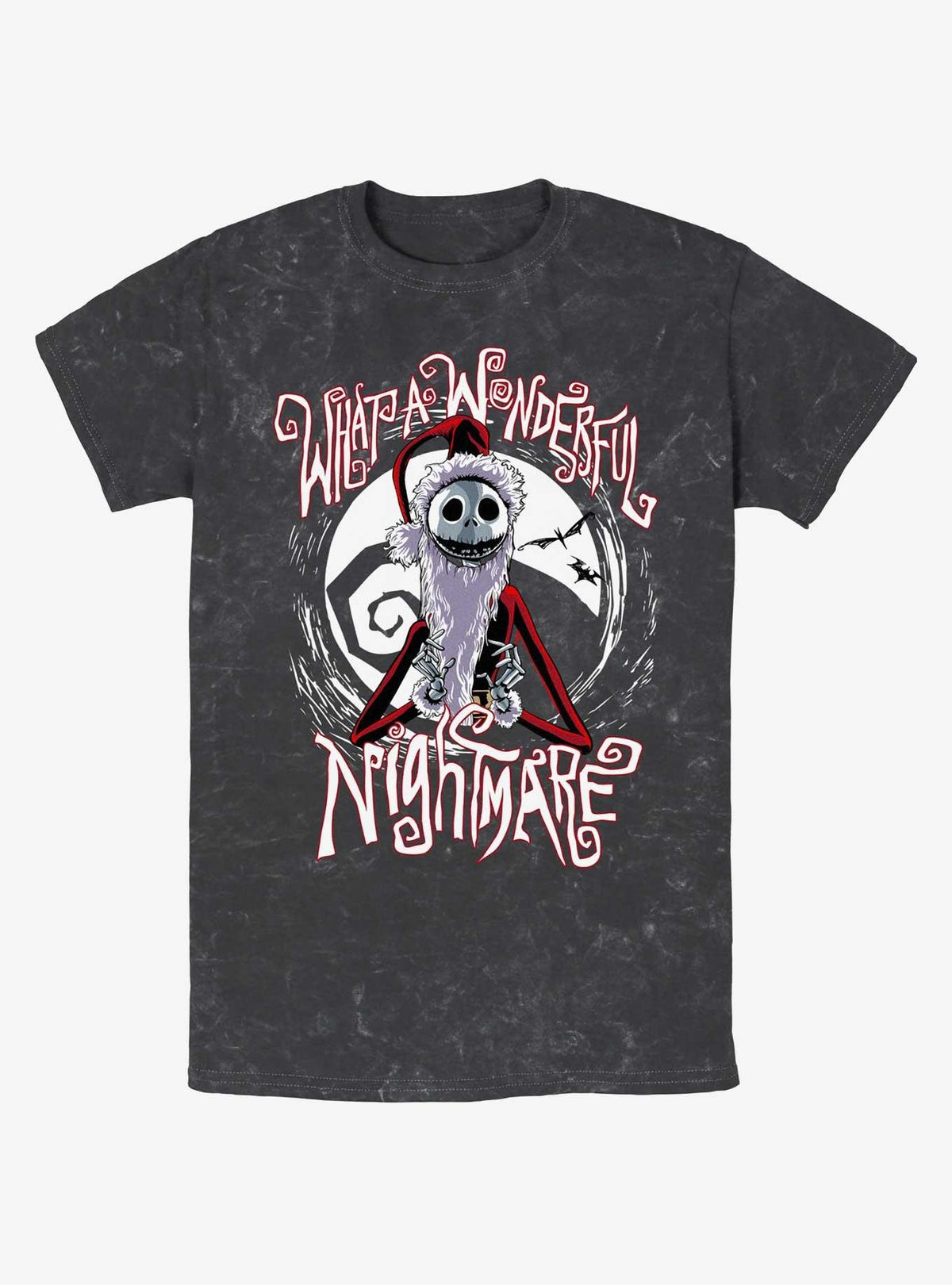 spooky holiday Santa Jack Wonderful Nightmare Mineral Wash T-Shirt