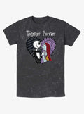 spooky holiday Jack and Sally Together Forever Mineral Wash T-Shirt