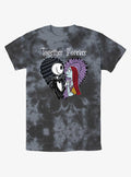 spooky holiday Jack and Sally Together Forever Tie-Dye T-Shirt