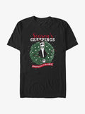 spooky holiday Jack Season's Creepings Wreath T-Shirt